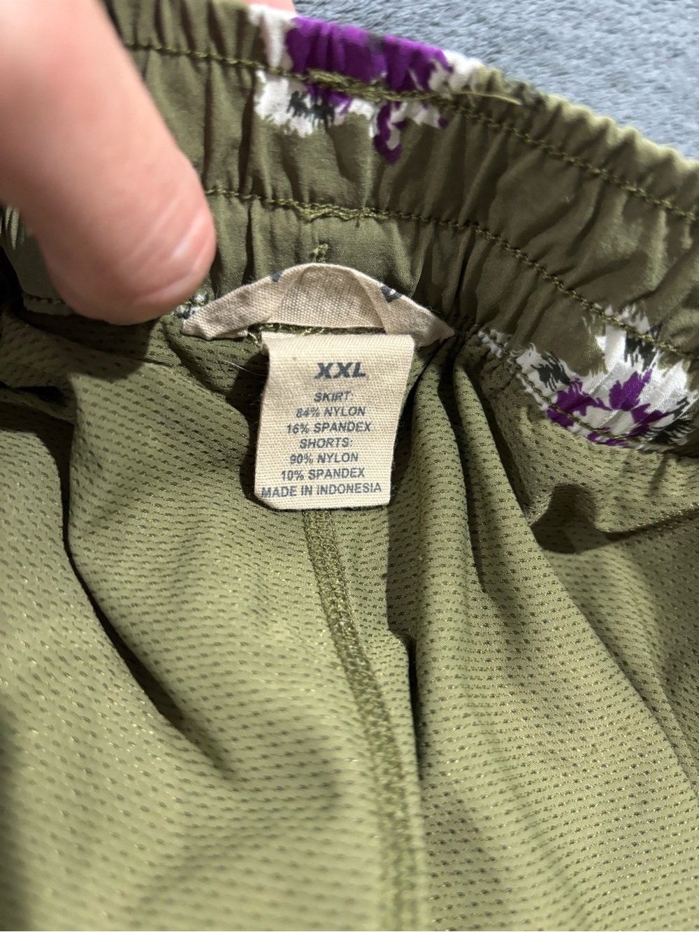 Duluth Trading Floral Skort Green Purple Size XXL Stretch Lightweight Gardening - Picture 4 of 6